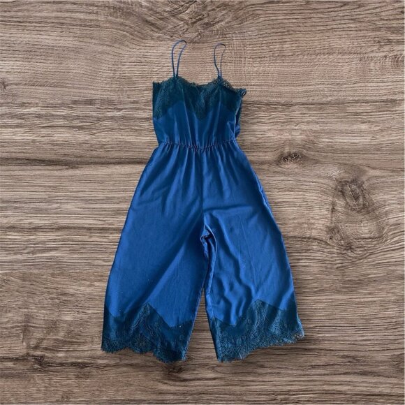 Storia Womens Navy & Black Lace Sleeveless Romper Goth Size S - Picture 1 of 5